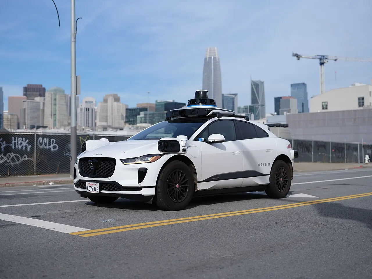 Waymo Jaguar I-Pace robotaxi operating in San Francisco